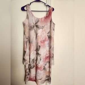 Patra pink sleeveless floral dress